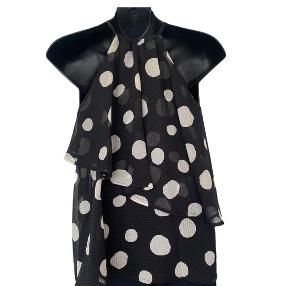 Womens Polka Dot Sleeveles Blouse Who What Wear XS - Picture 6 of 7